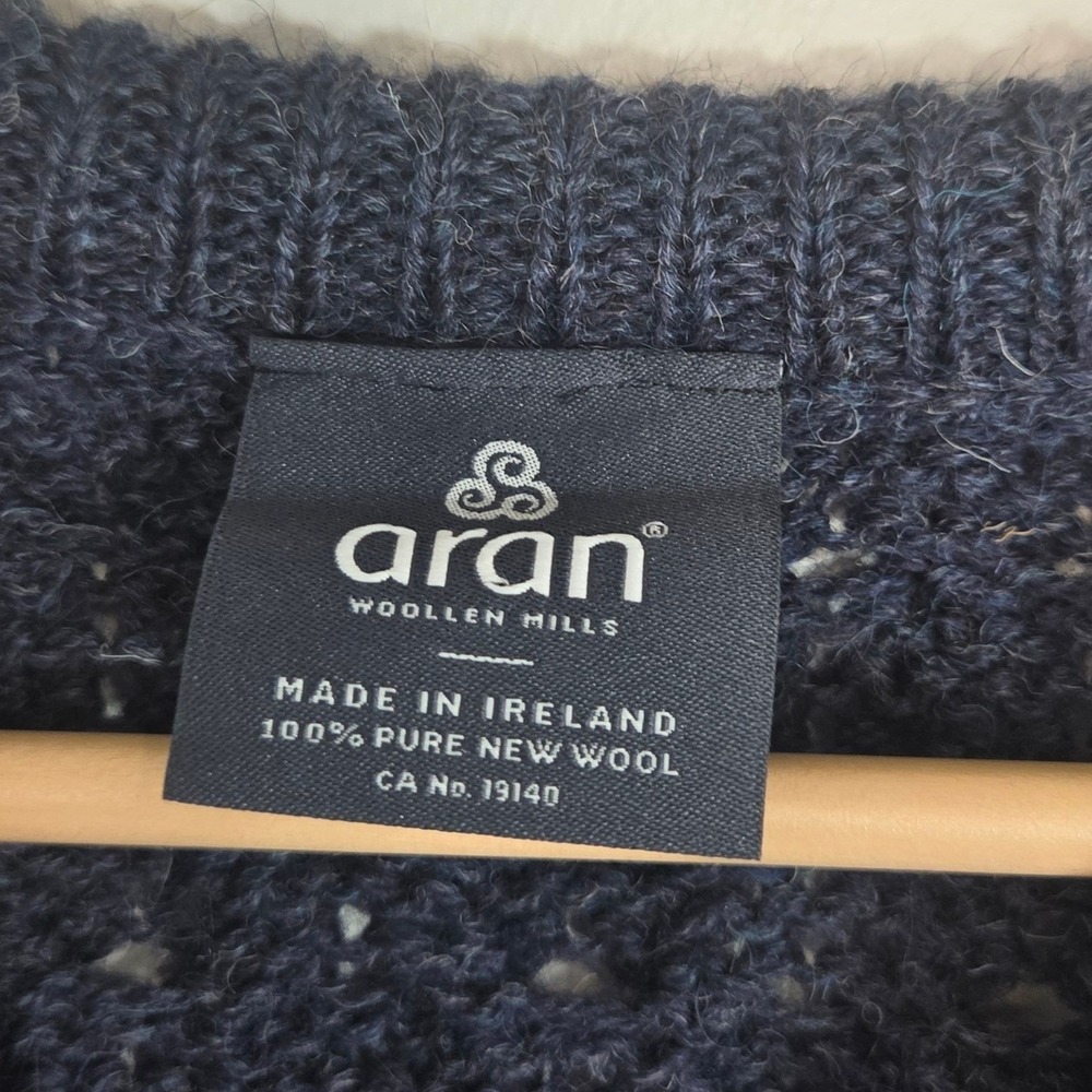 Aran Woollen Mills Irish Fisherman Sweater 100% Wool Cable Knit Made in Ireland - Picture 3 of 6